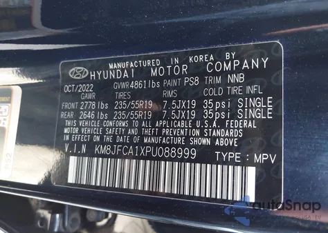 2023 Hyundai Tucson Hybrid Sel Convenience from USA, damaged, VIN KM8JFCA1XPU088999